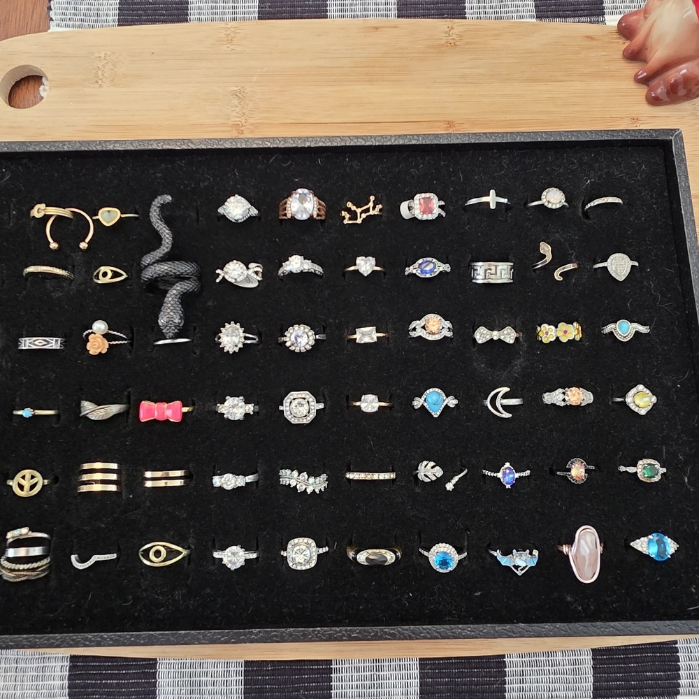 64 Piece Vintage To Costume To Fashion Ring Lot Bundle Estate